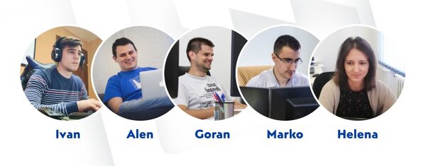 team of backend developers in factory