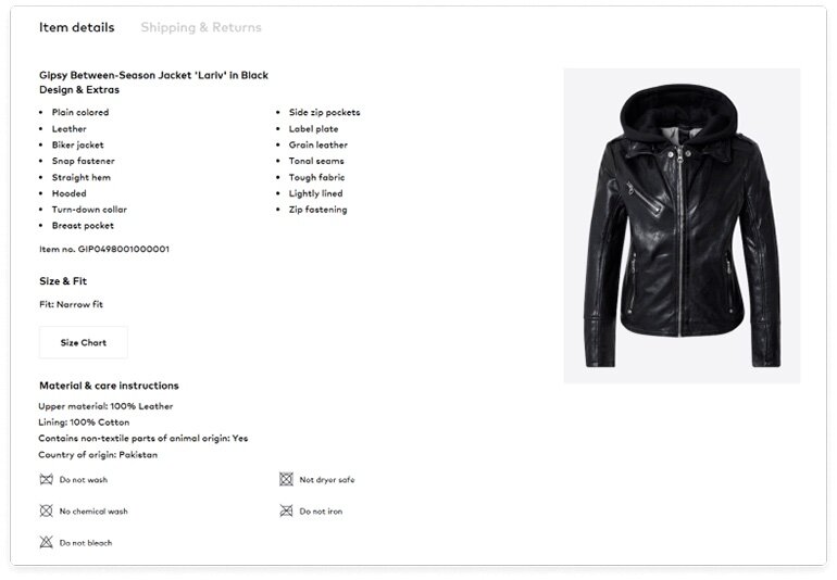 ecommerce product details example