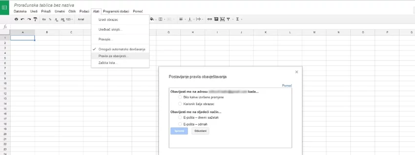 Google Sheets tool