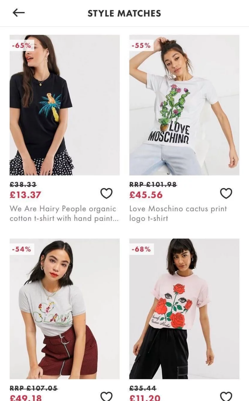 Result of style match feature in eCommerce