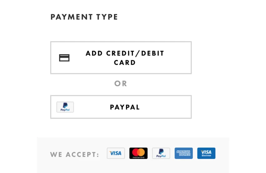 Different payment options on eCommerce websites