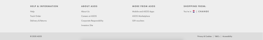 The page footer in eCommerce website The page footer in eCommerce website