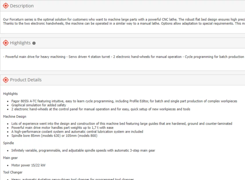 backend brochure product data