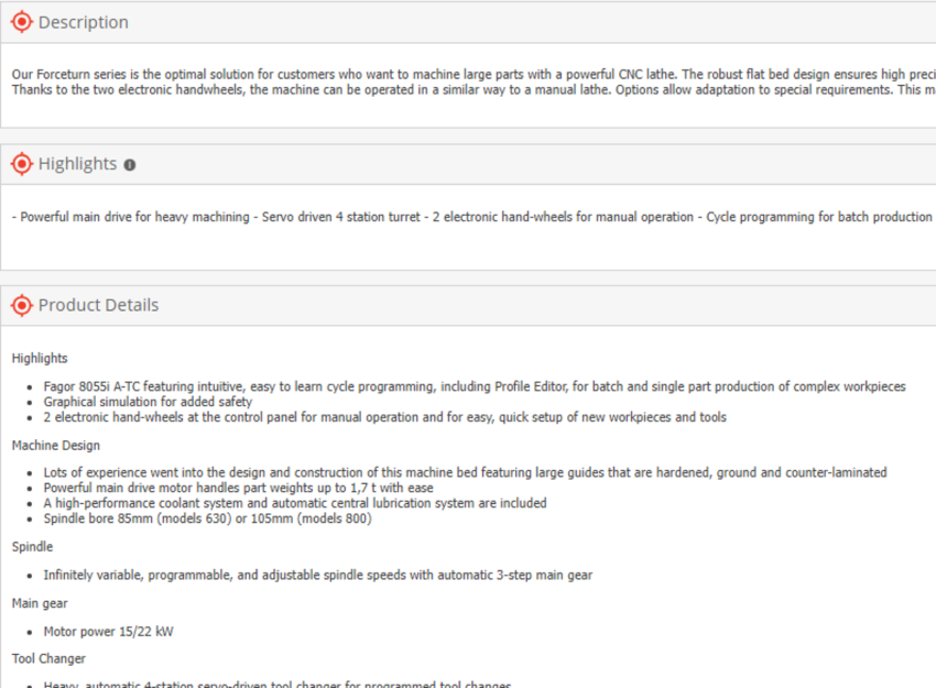 backend brochure product data