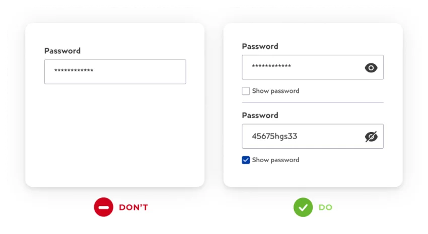 Dont mask the password
