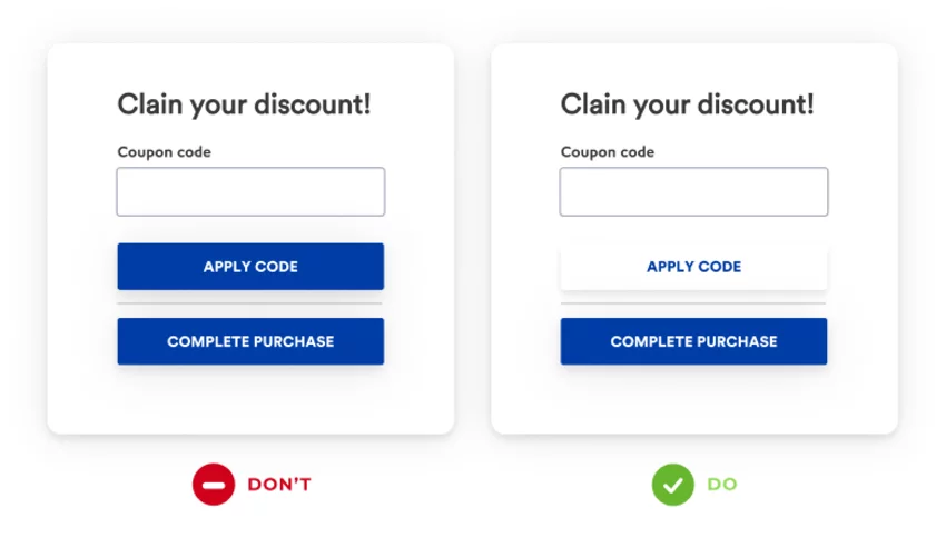 How to distinguish primary and secondary button when designing form fields