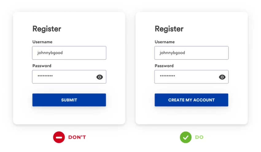 How to properly design an action button below a form field