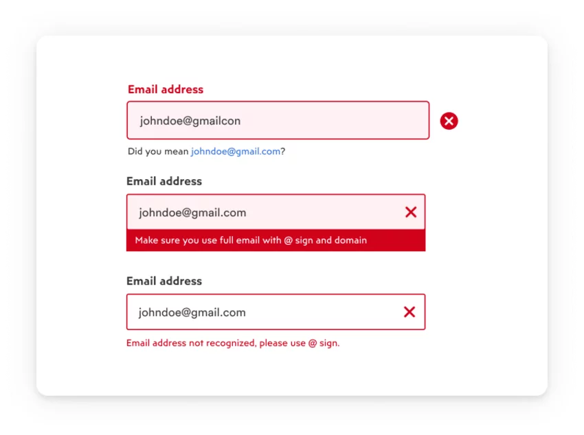 How to display errors in form fields
