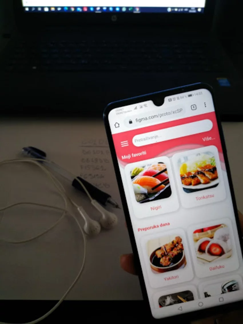 Iskustvo s dizajn prakse Tena i Ružica wireframe