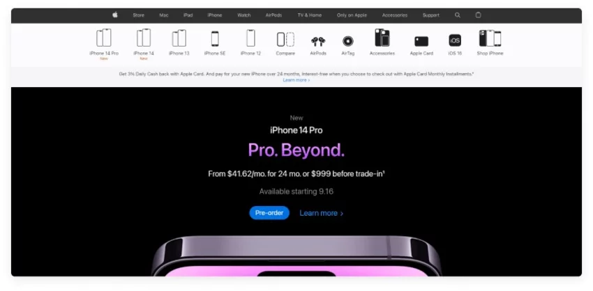 apple example of accessible navigation and product promotion apple example of accessible navigation and product promotion