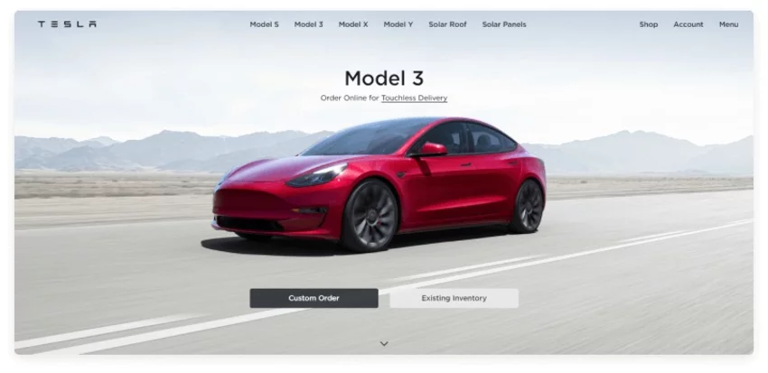 tesla above the fold example tesla above the fold example