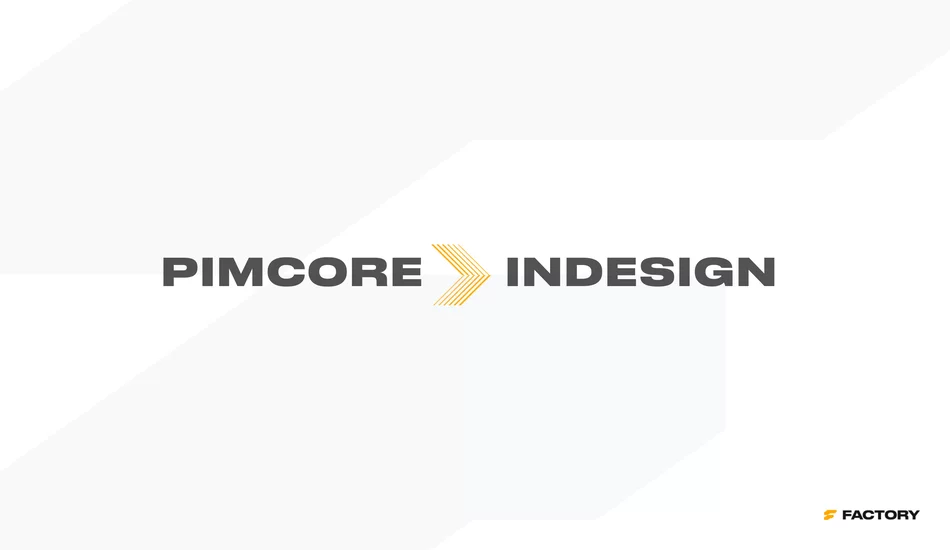InDesign bundle cover visual showing Pimcore and InDesign connection