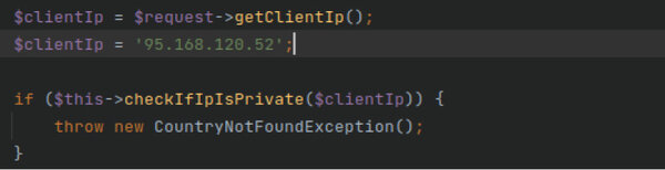 Coreshop clientIP