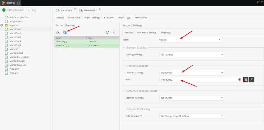 Datahub resolver settings