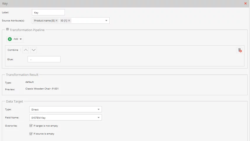 Combination of two or more fields