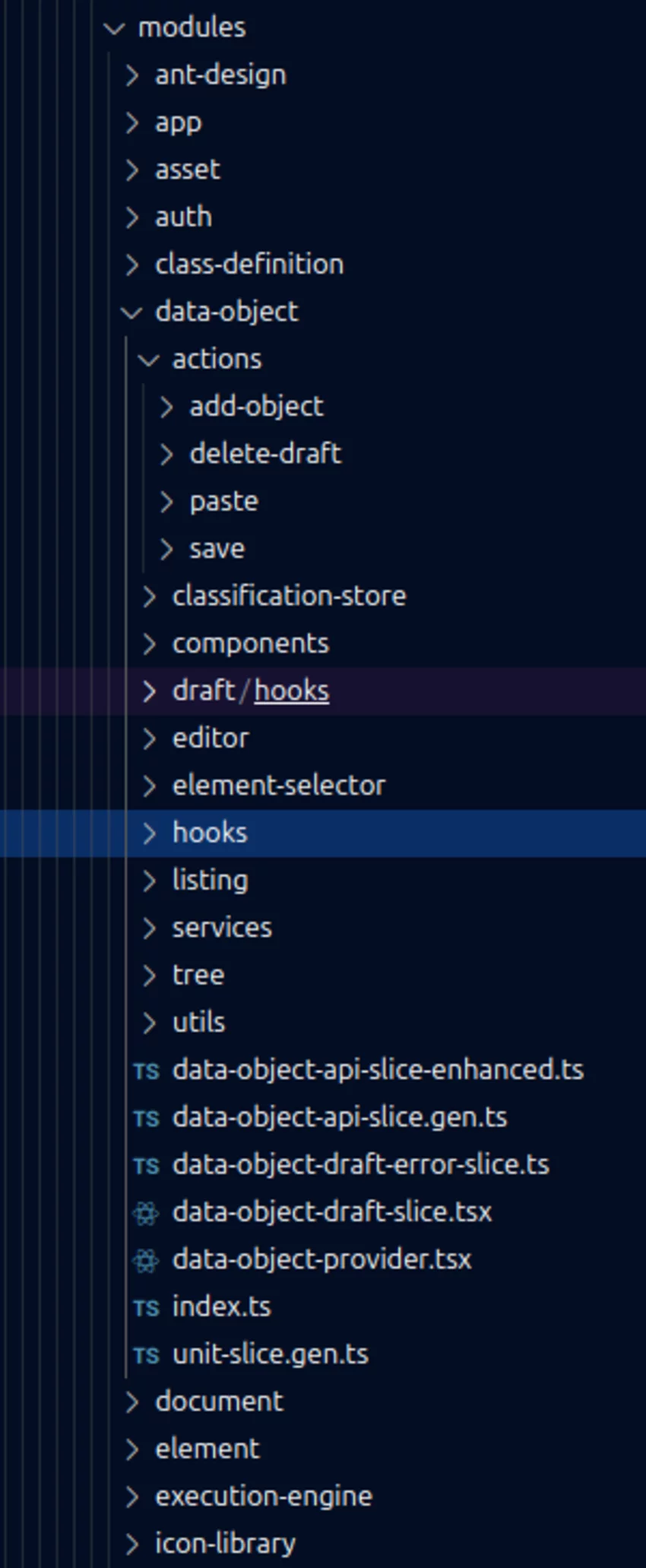 Example of a data-object module folder structure