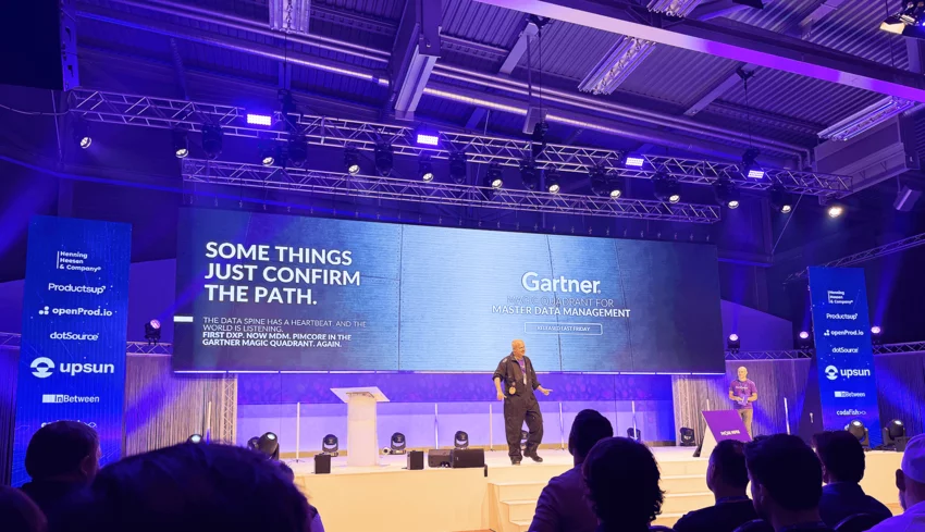 Pimcore Inspire keynote announcing Pimcore in Gartner Magic Quadrant for Master Data Management (MDM)