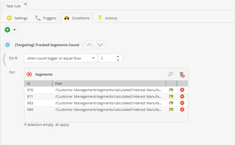 How to use customer segments in customer automation rules in Pimcore