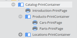 Print containers in Pimcore administration