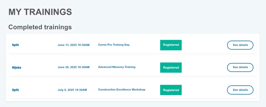 Event management tool interface