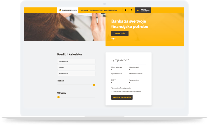 Slatina bank website redesign