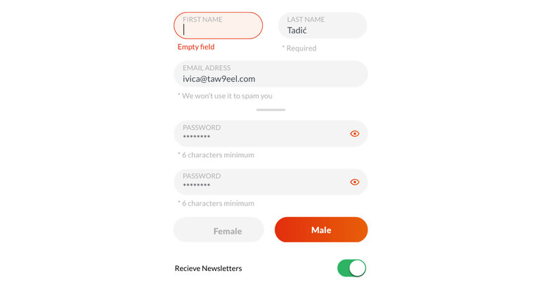 Taw9eel eCommerce mobile app login and registration process