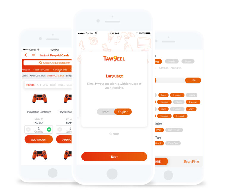 Taw9eel eCommerce mobile app for Android and iOS