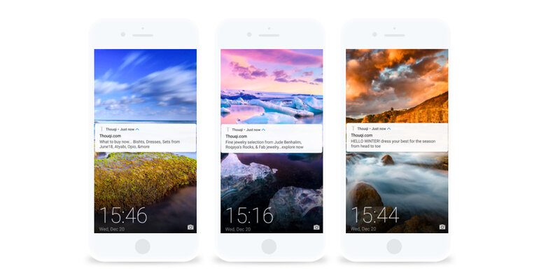 Thouqi eCommerce mobile app push notifications