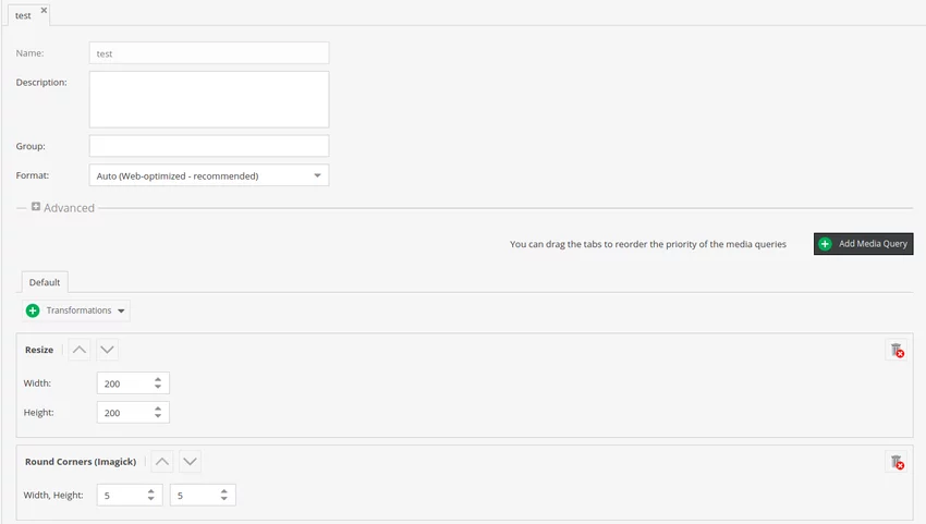 Creating an image thumbnail in Pimcore x admin panel